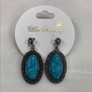 Turquoise and Silver Drop Earrings